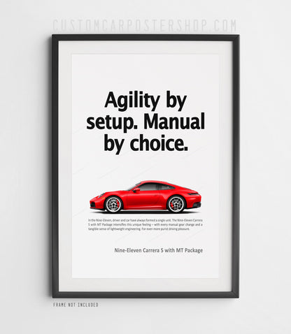 Porsche 911 (992.2) Carrera S MT Print Ad Poster - Manual by Choice