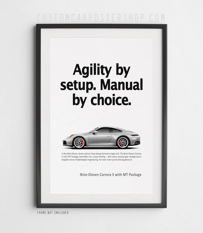 Porsche 911 (992.2) Carrera S MT Print Ad Poster - Manual by Choice