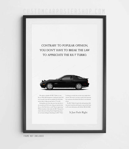 Mazda RX-7 (FC) Classic Print Ad - Break the Law