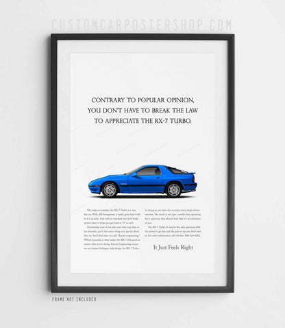 Mazda RX-7 (FC) Classic Print Ad - Break the Law