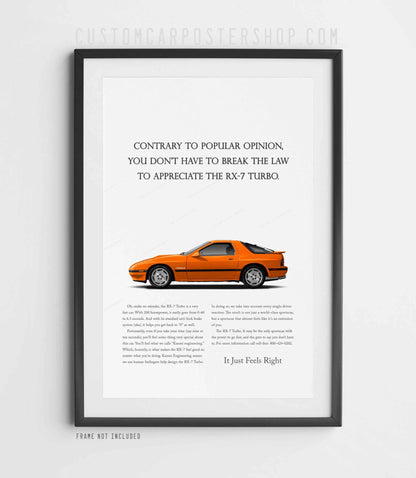 Mazda RX-7 (FC) Classic Print Ad - Break the Law