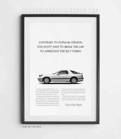 Mazda RX-7 (FC) Classic Print Ad - Break the Law