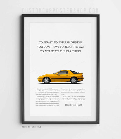Mazda RX-7 (FC) Classic Print Ad - Break the Law