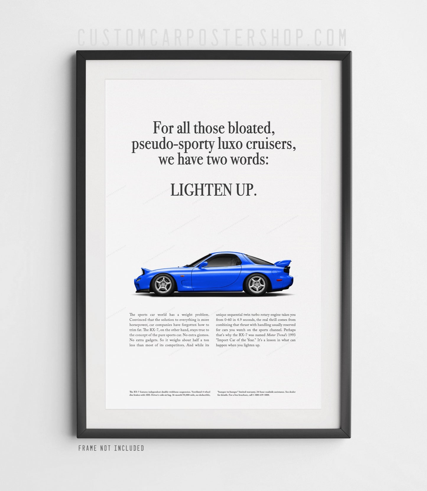 Mazda RX-7 (FD) Classic Print Ad - Lighten Up