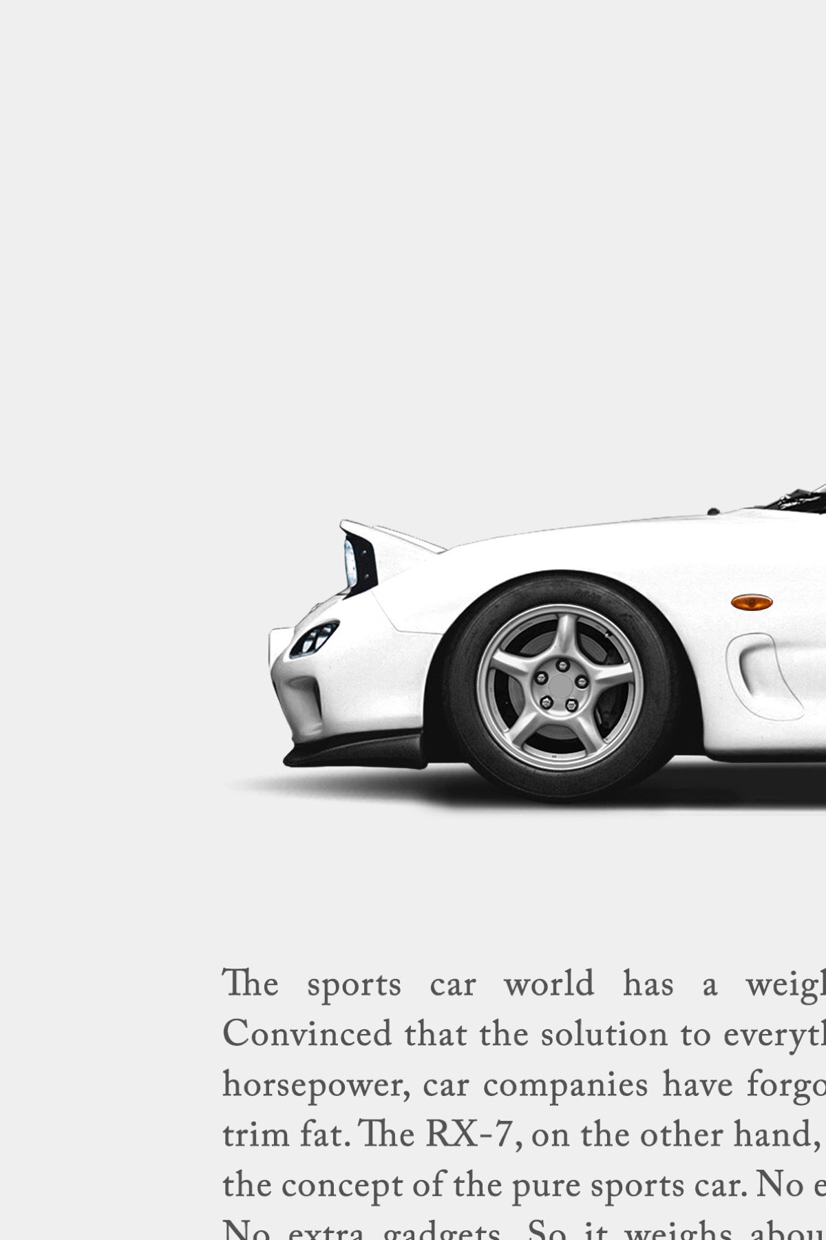 Mazda RX-7 (FD) Classic Print Ad - Lighten Up