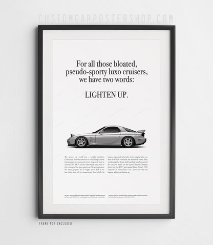 Mazda RX-7 (FD) Classic Print Ad - Lighten Up