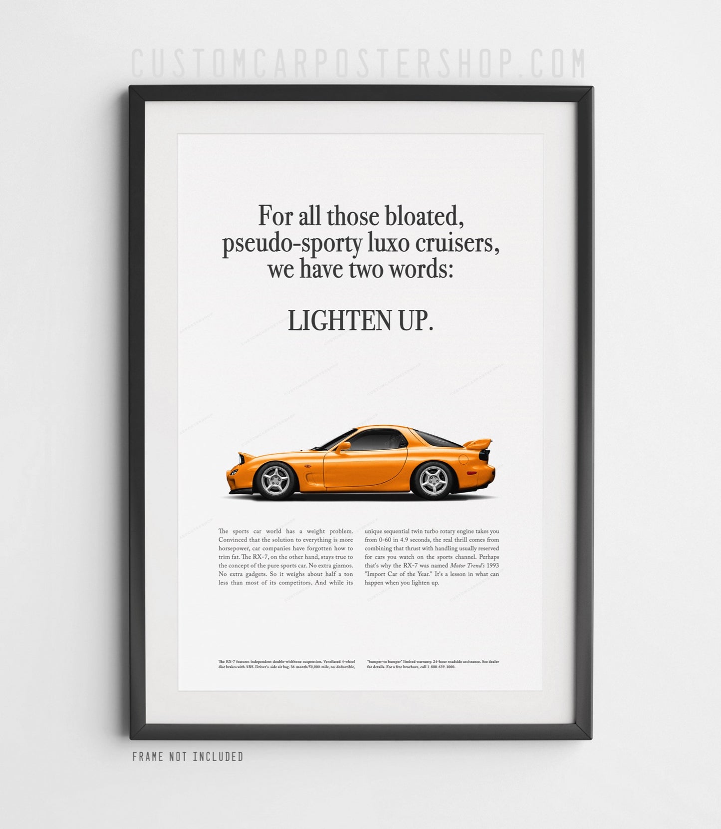 Mazda RX-7 (FD) Classic Print Ad - Lighten Up
