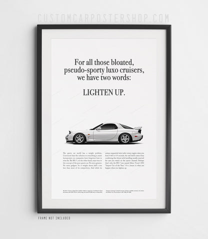 Mazda RX-7 (FD) Classic Print Ad - Lighten Up