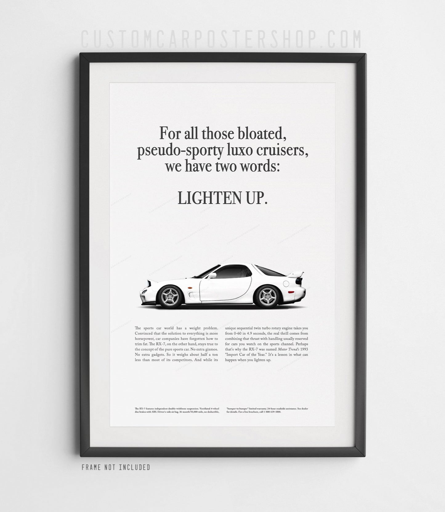 Mazda RX-7 (FD) Classic Print Ad - Lighten Up