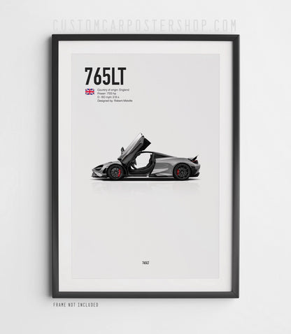 McLaren 765LT Poster wall art Framed