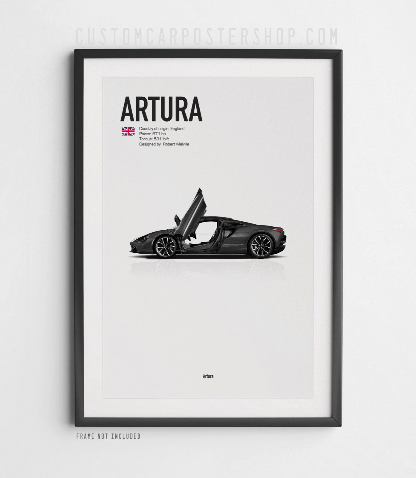 McLaren Artura Poster Framed Art