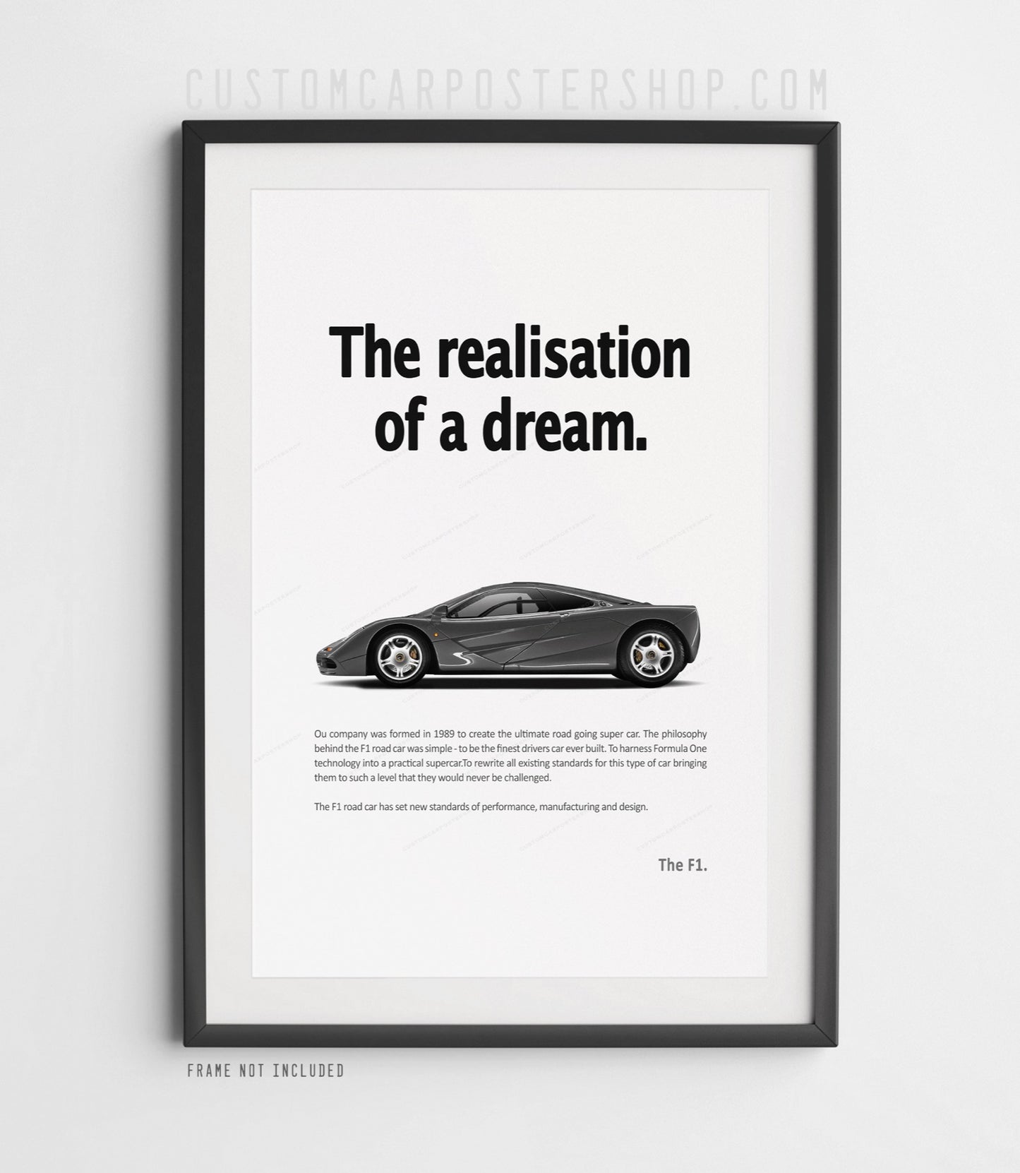 McLaren F1 Print Ad Poster - Realisation of a Dream