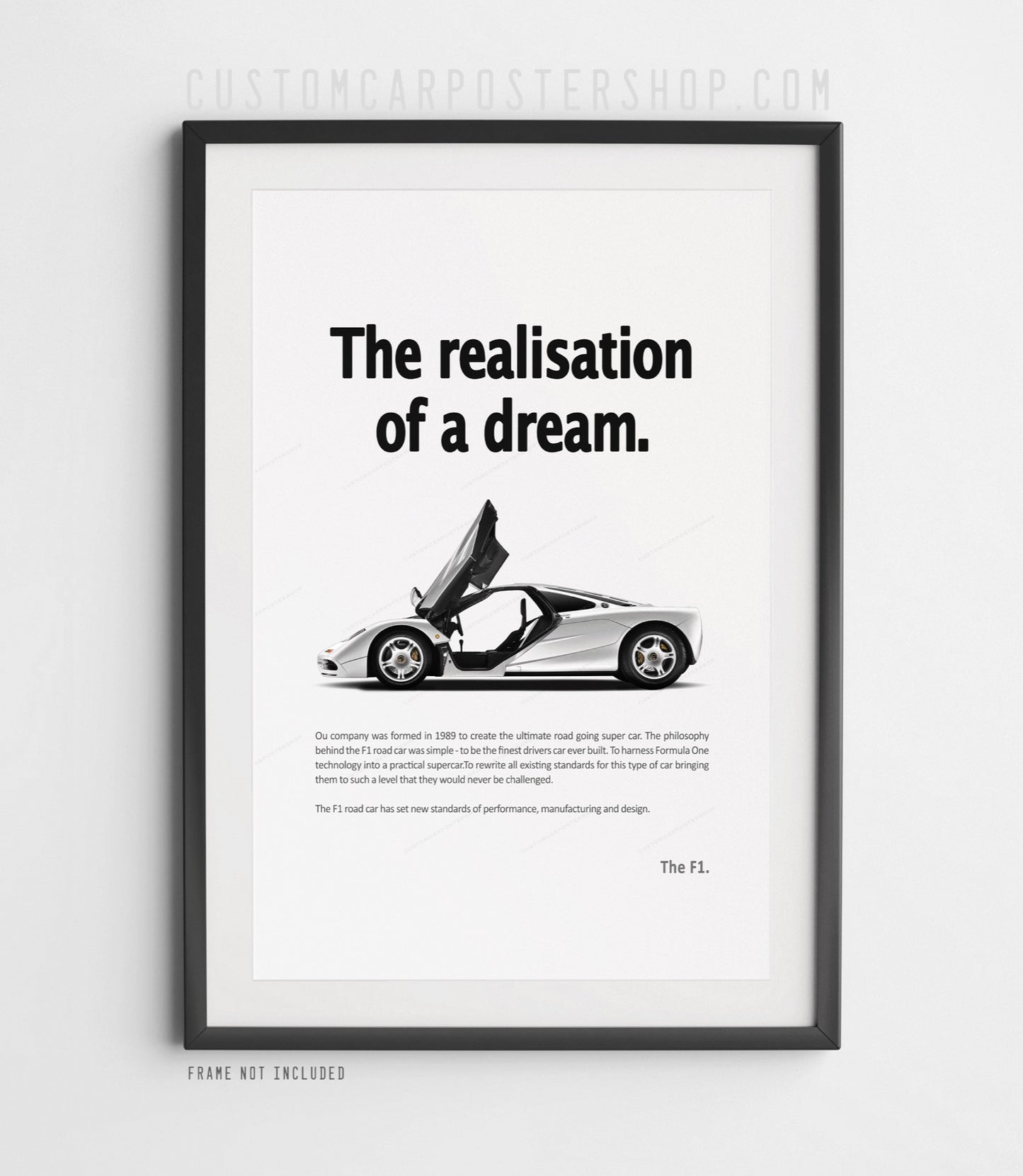 McLaren F1 Print Ad Poster - Realisation of a Dream