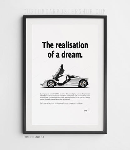 McLaren F1 Print Ad Poster - Realisation of a Dream