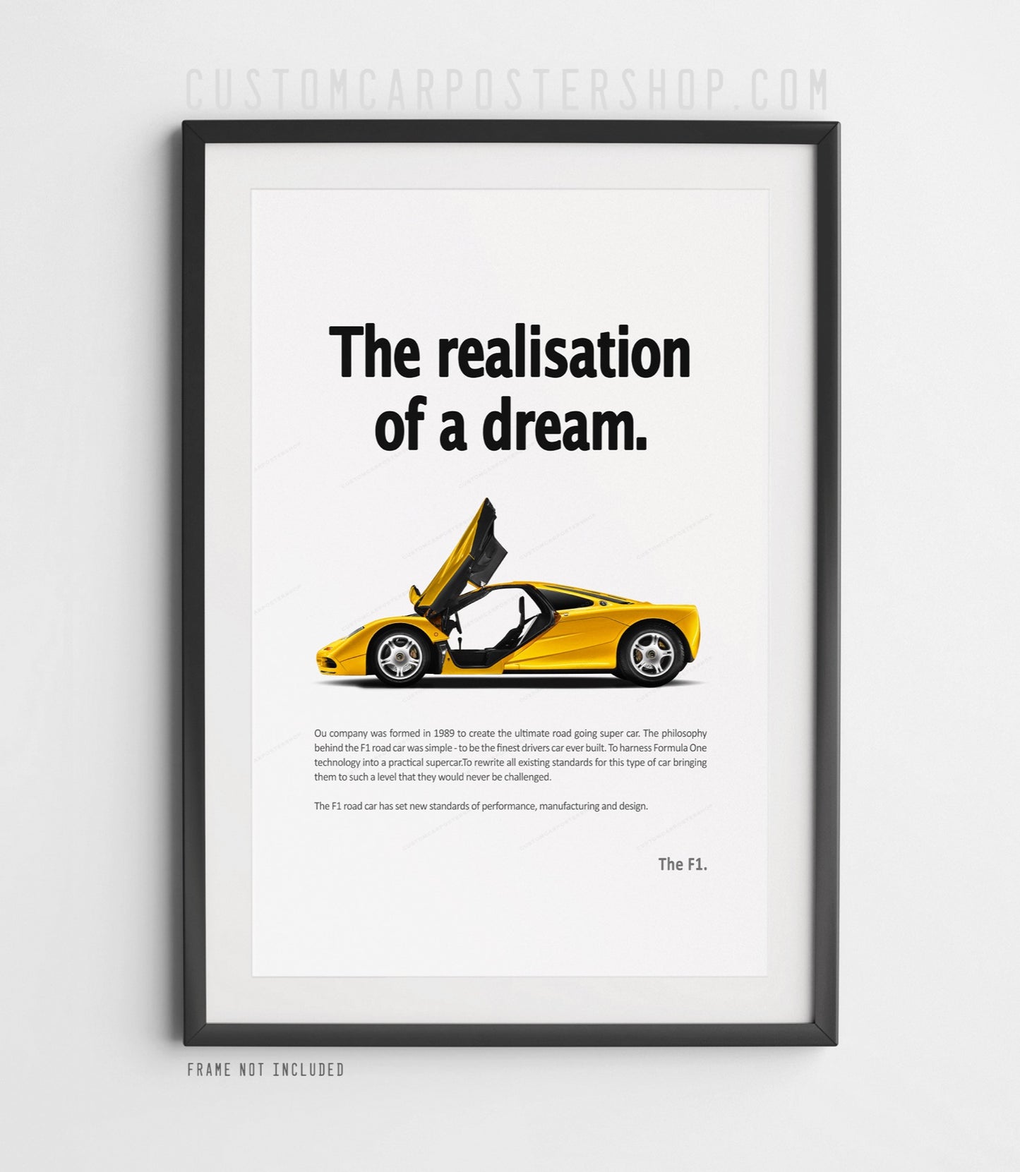 McLaren F1 Print Ad Poster - Realisation of a Dream
