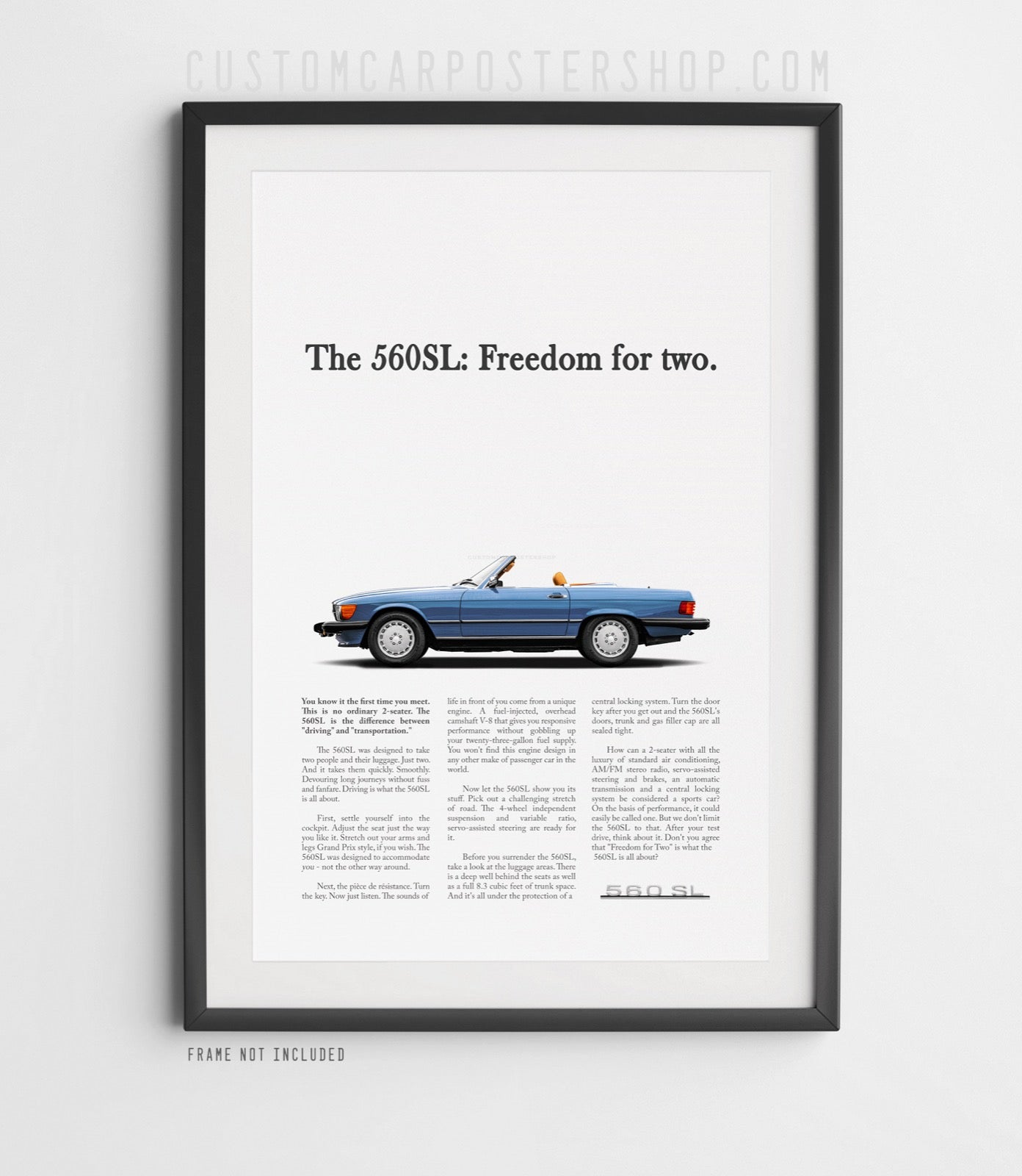 Mercedes-Benz 560SL Vintage Print Ad - Freedom for Two