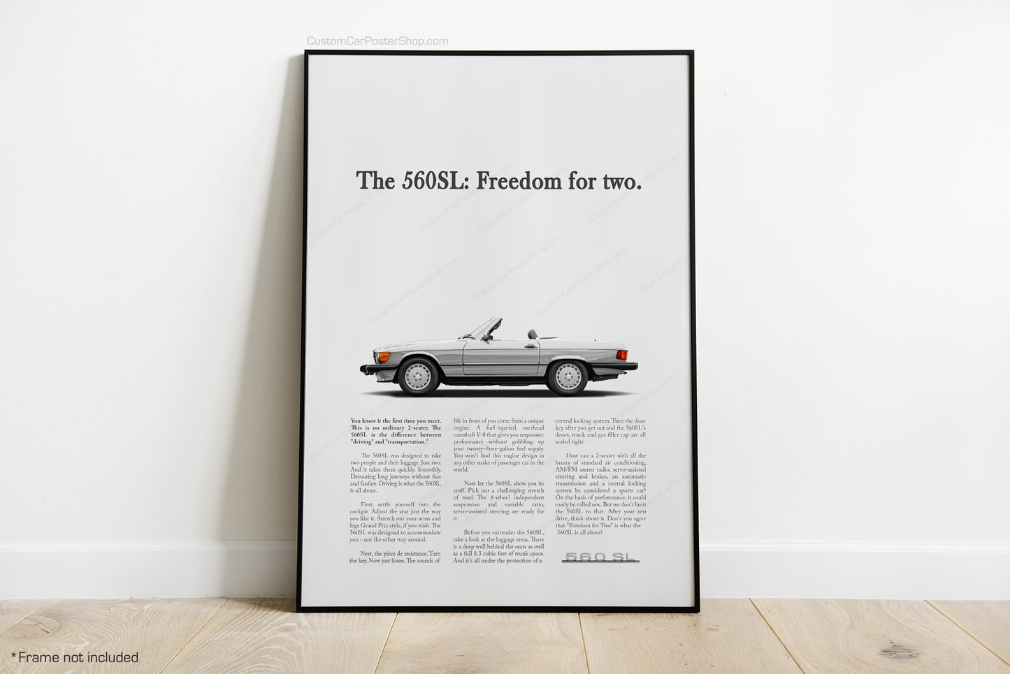 Mercedes-Benz 560SL Vintage Print Ad - Freedom for Two