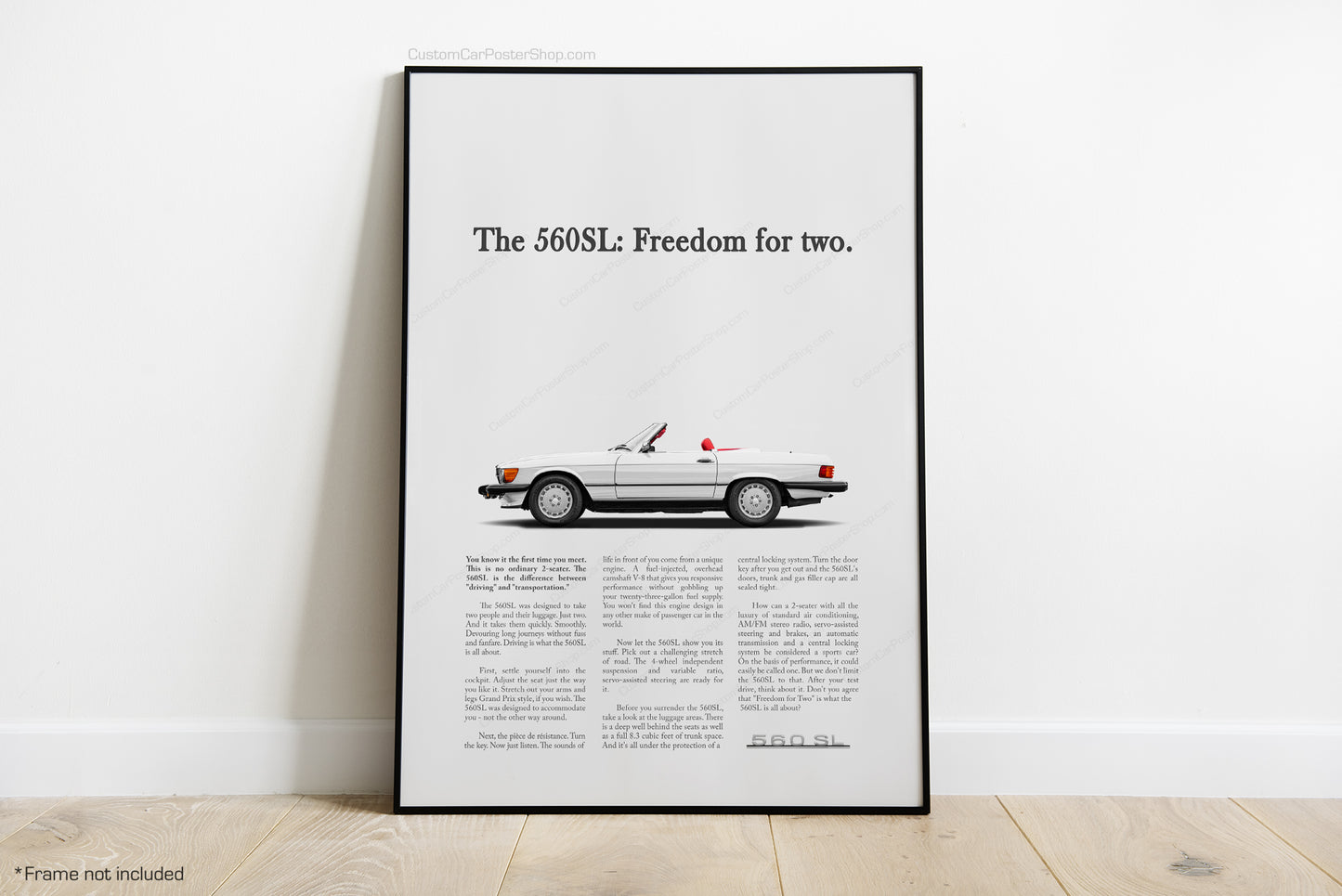 Mercedes-Benz 560SL Vintage Print Ad - Freedom for Two