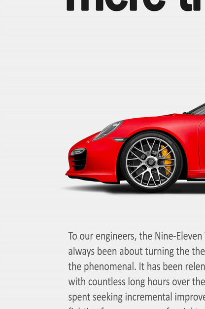 Porsche 911 Turbo (991.1) Print Ad Poster - Mere Three Seconds