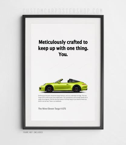 Porsche 911 Targa (991.1) Print Ad Poster - Meticulously Crafted