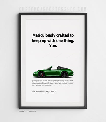 Porsche 911 Targa (991.1) Print Ad Poster - Meticulously Crafted