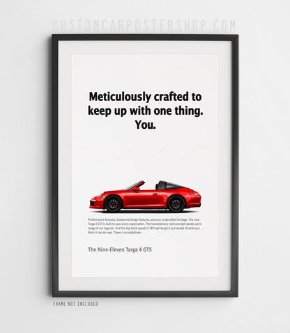 Porsche 911 Targa (991.1) Print Ad Poster - Meticulously Crafted