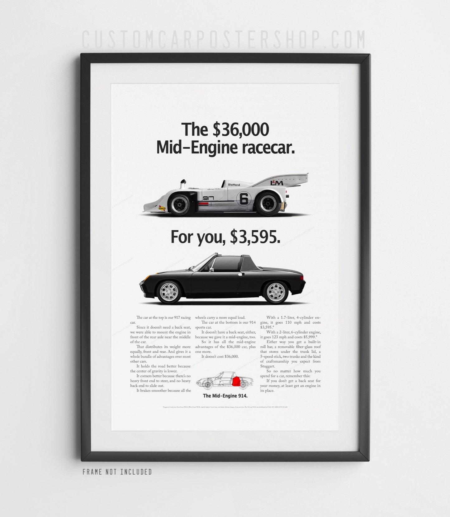 Porsche 914 Vintage Ad - Mid-Engine Racecar