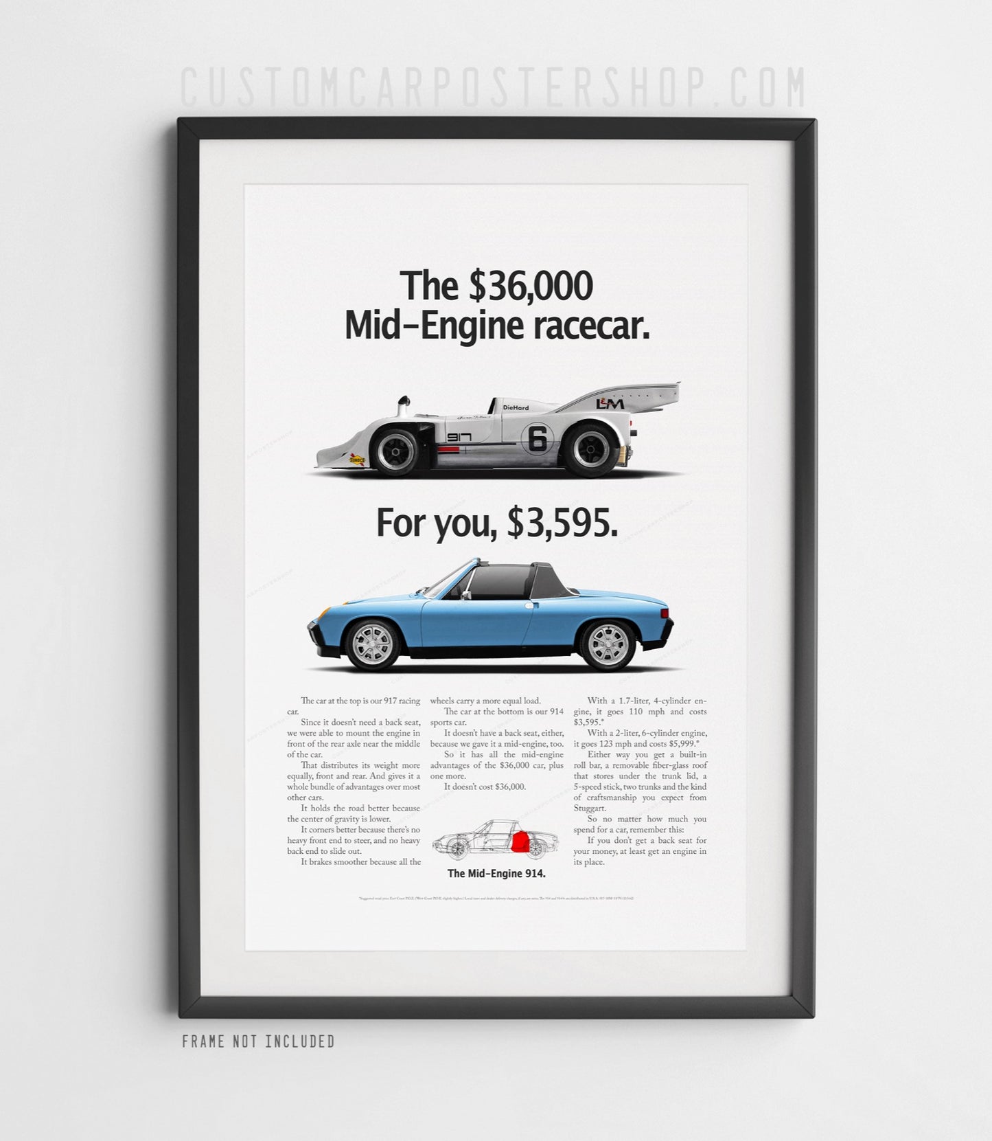 Porsche 914 Vintage Ad - Mid-Engine Racecar