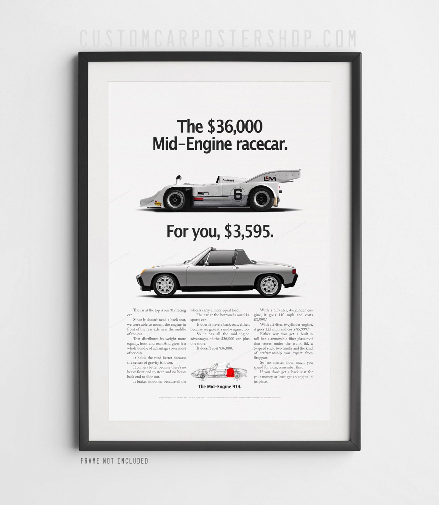 Porsche 914 Vintage Ad - Mid-Engine Racecar