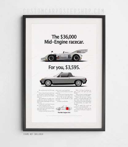 Porsche 914 Vintage Ad - Mid-Engine Racecar