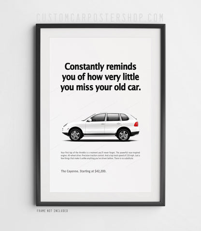 Porsche Cayenne (955) Print Ad Poster - Miss Your Old Car
