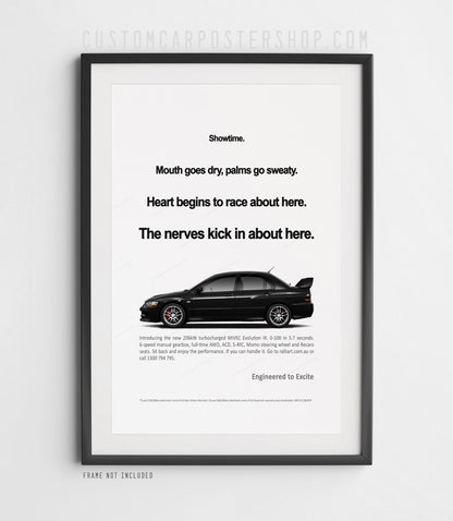 Mitsubishi Lancer Evolution IX Print Ad - Showtime