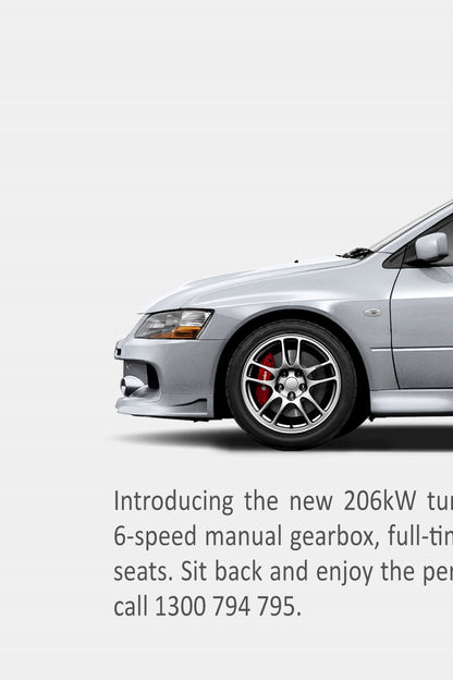 Mitsubishi Lancer Evolution IX Print Ad - Showtime