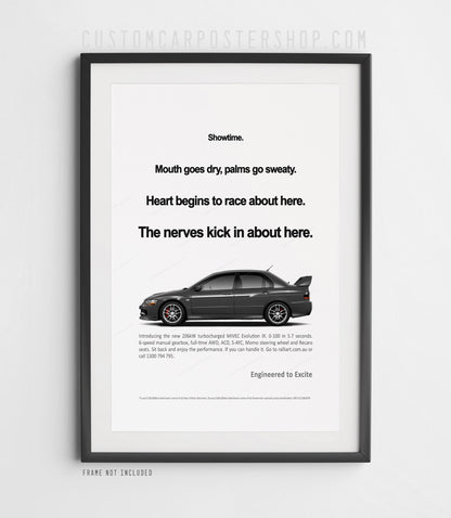 Mitsubishi Lancer Evolution IX Print Ad - Showtime