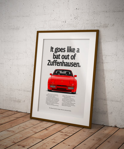 Porsche 944 Turbo Vintage Ad - Bat of out Zuffenhausen