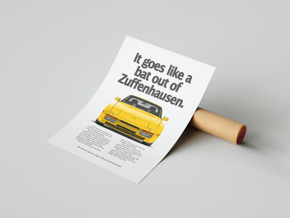 Porsche 944 Turbo Vintage Ad - Bat of out Zuffenhausen