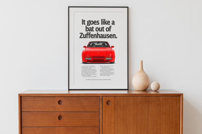 Porsche 944 Turbo Vintage Ad - Bat of out Zuffenhausen