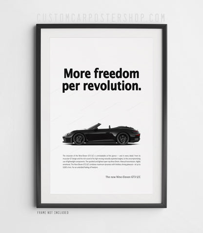 Porsche 911 (992.2) GT3 S/C Print Ad Poster - More Freedom