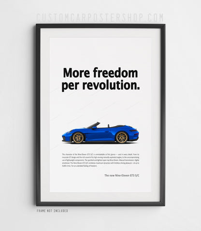 Porsche 911 (992.2) GT3 S/C Print Ad Poster - More Freedom