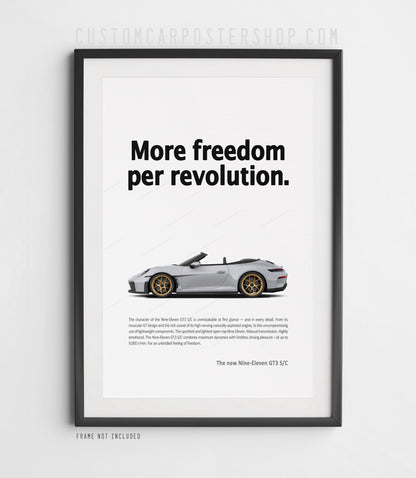 Porsche 911 (992.2) GT3 S/C Print Ad Poster - More Freedom