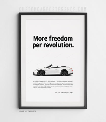 Porsche 911 (992.2) GT3 S/C Print Ad Poster - More Freedom