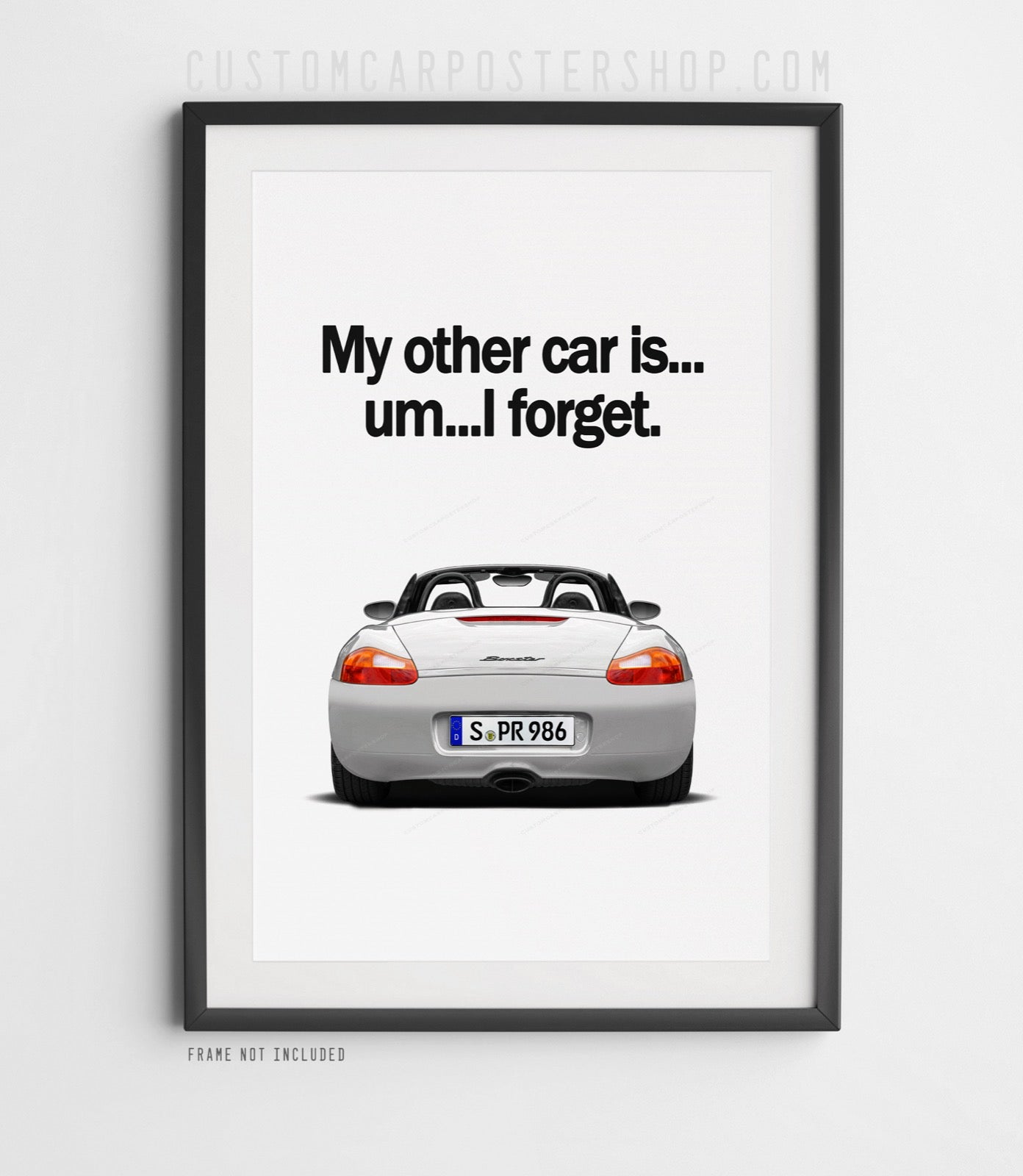 Porsche 986 Boxster Vintage Ad - My Other Car Poster in a frame