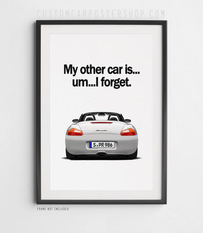 Porsche 986 Boxster Vintage Ad - My Other Car Poster in a frame