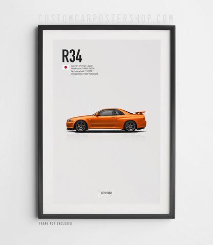 Nissan GT-R R-34 Poster