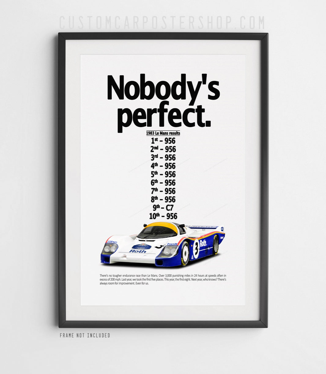 Nobody S Perfect Porsche Poster