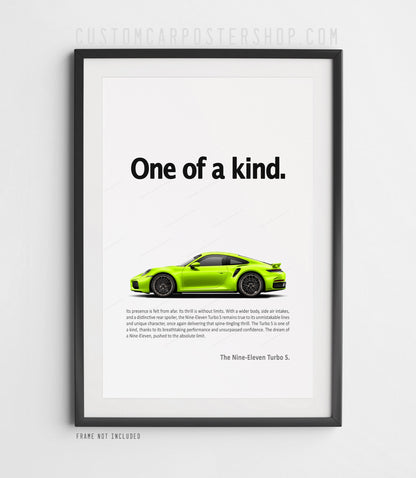 Porsche 992.2 911 Turbo S Print Ad - One of a Kind