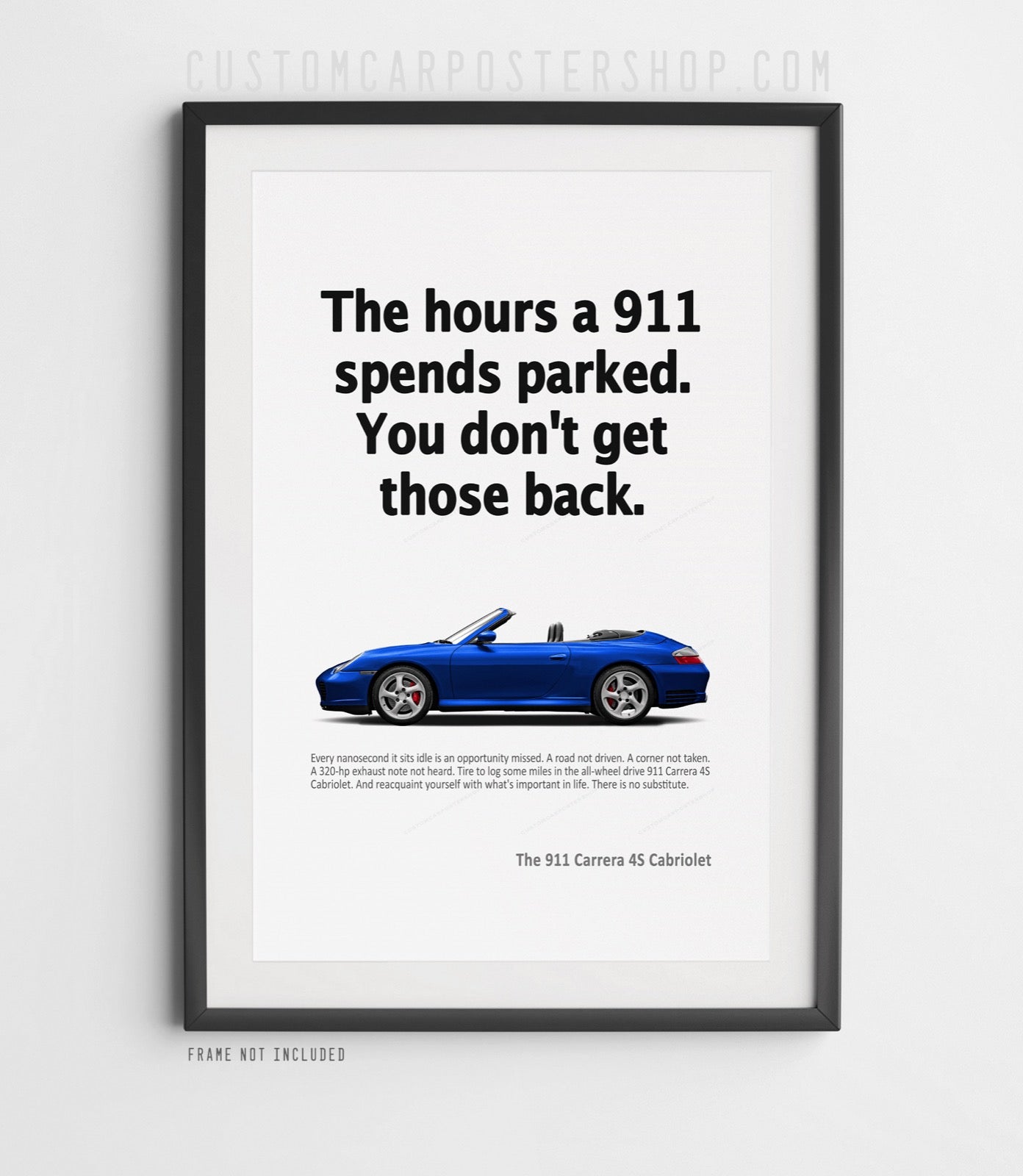 Porsche 996 Carrera 4S - Classic Ad - A Parked 911 Poster in a frame