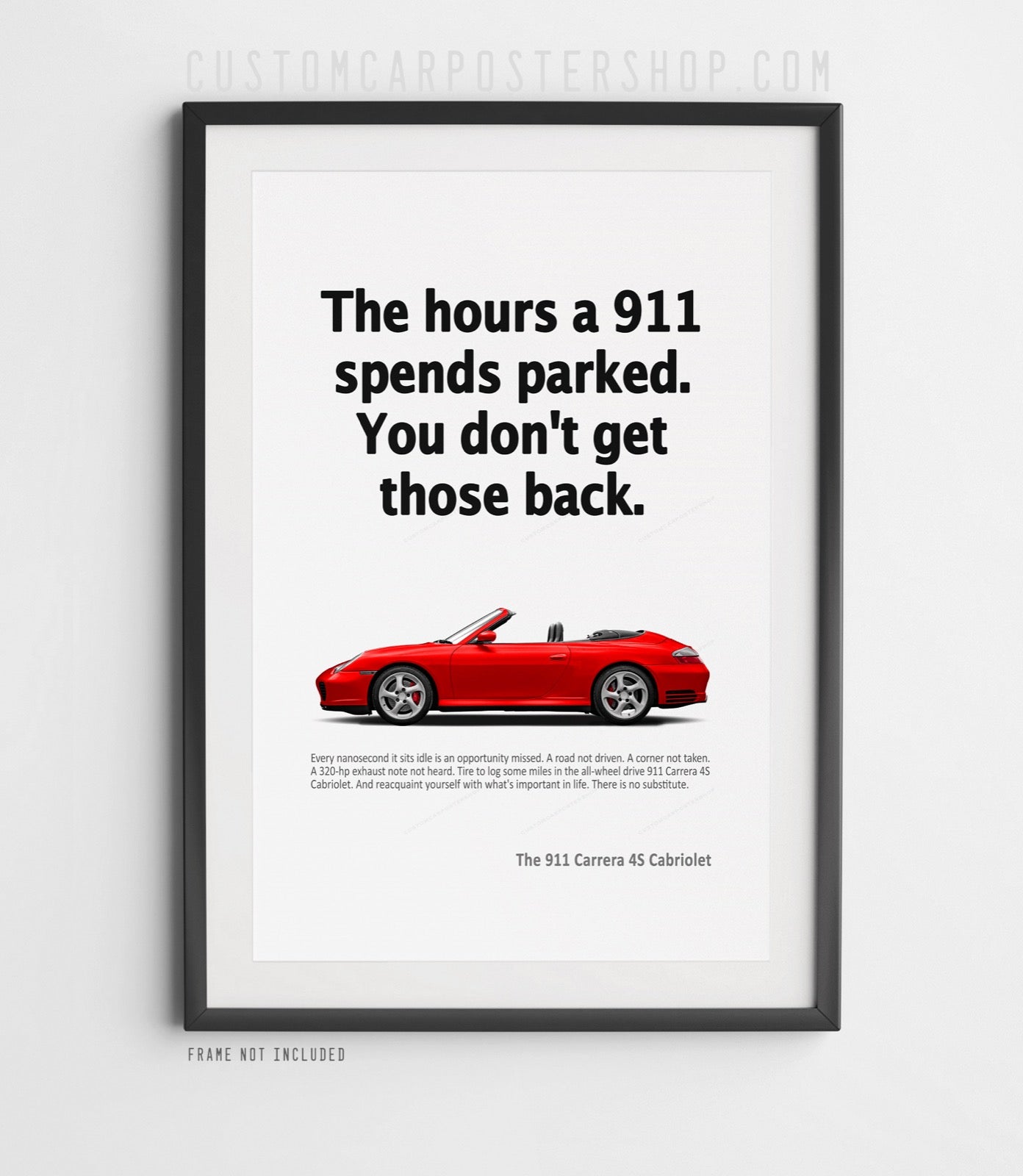 Porsche 996 Carrera 4S - Classic Ad - A Parked 911 Poster in a frame