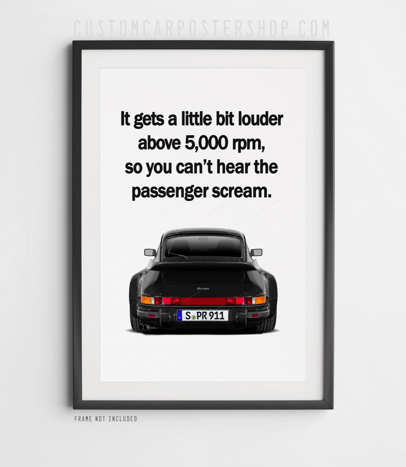 Screaming Passenger - Porsche 930 Turbo Vintage Ad Poster in a frame