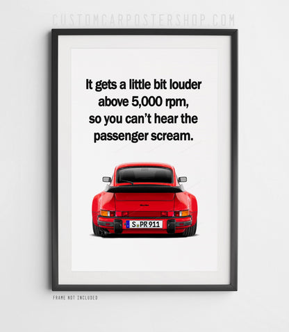 Porsche 930 Turbo Vintage Ad - Screaming Passenger